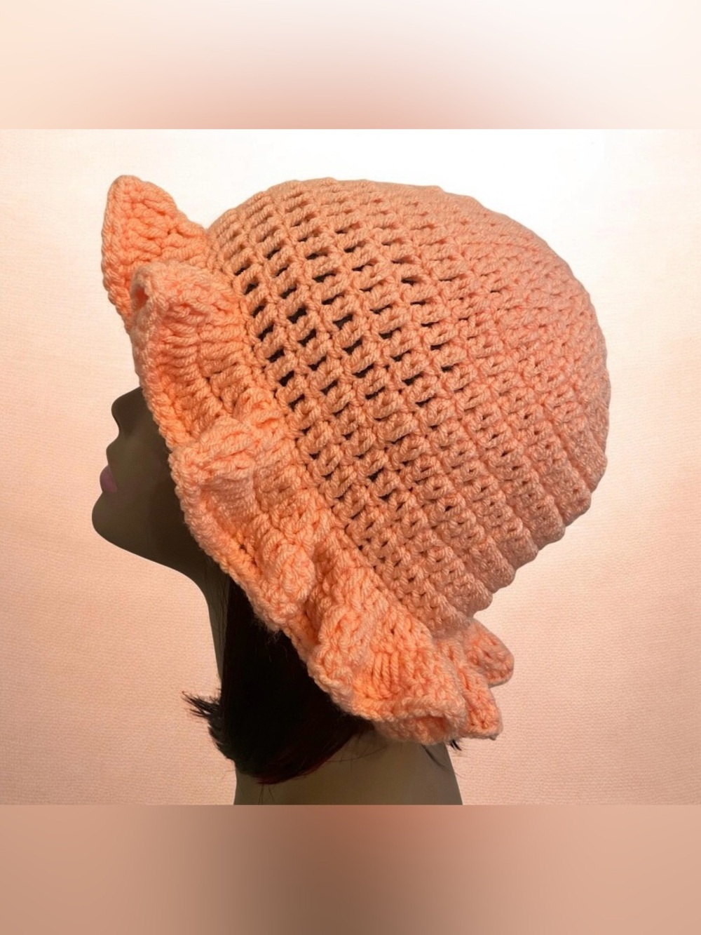 Hand-Crocheted Ruffle Hat - Picture 2 of 4